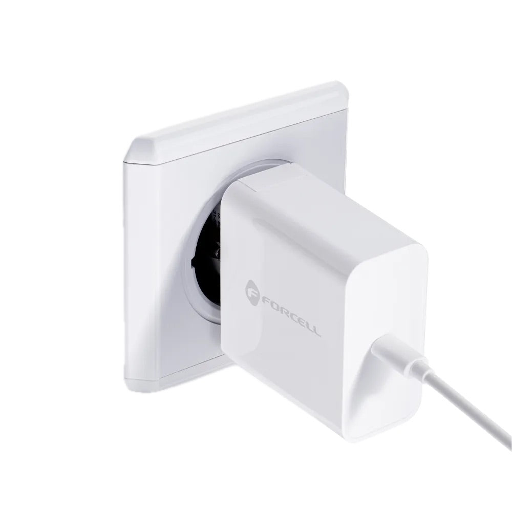 FORCELL Caricabatteria da rete con USB Type C - 3A 45W con funzione di carica PD e Quick Charge 4.0