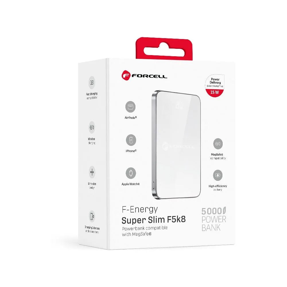 POwer Bank MagSafe SUPER SOTTILE Forcell F-Energy SuperSlim F5K8 QC4.0 PD3.0 15W 5000 mAh